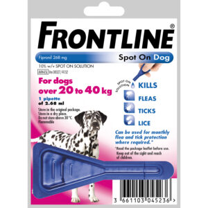 Frontline Spot On For Large Dogs 20-40Kg - 1 Pipette