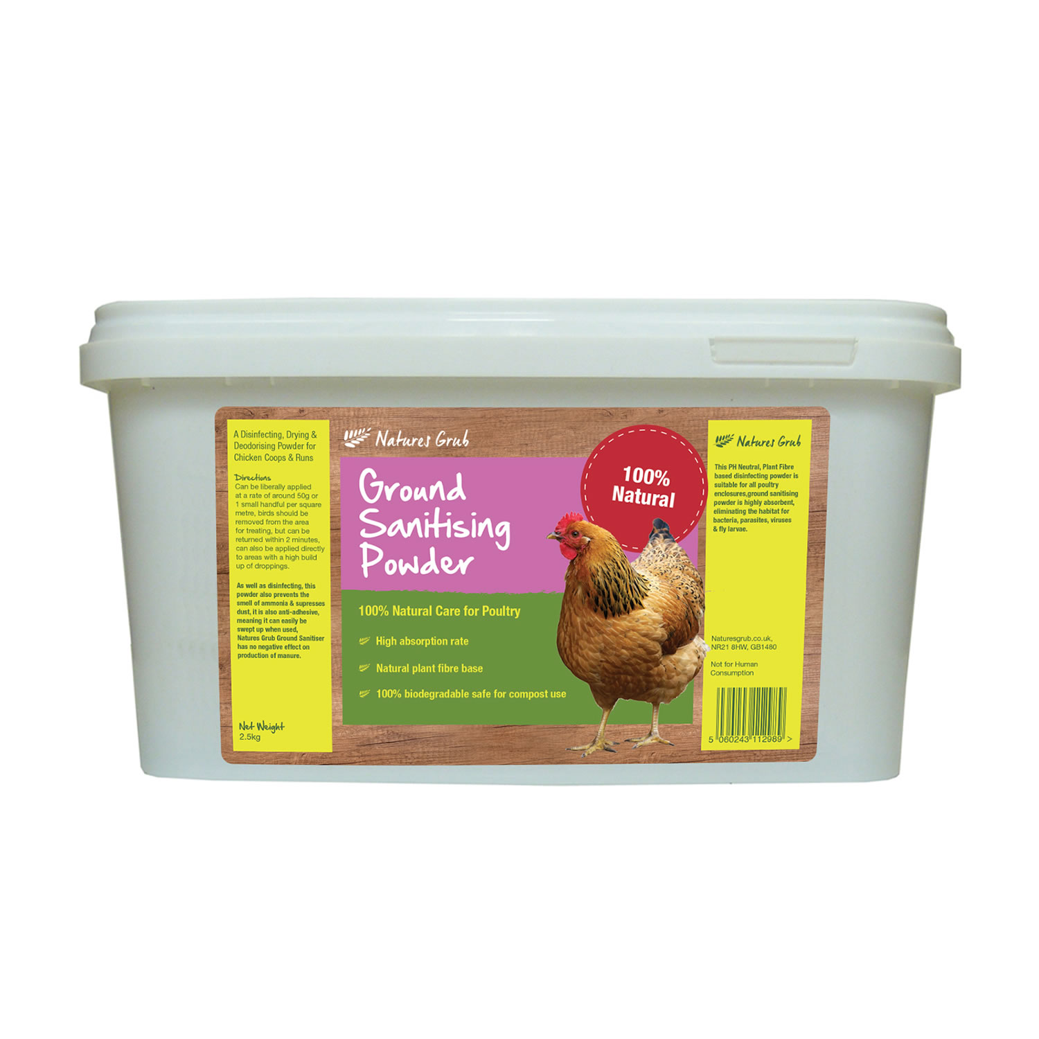 Natures Grub Ground Sanitising Powder Poultry Housing Treatments Natures Grub Ground Sanitising Powder