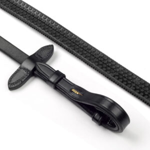 Whitaker Lynton 5/8" Rubber Reins With Dimpled Grip - Black